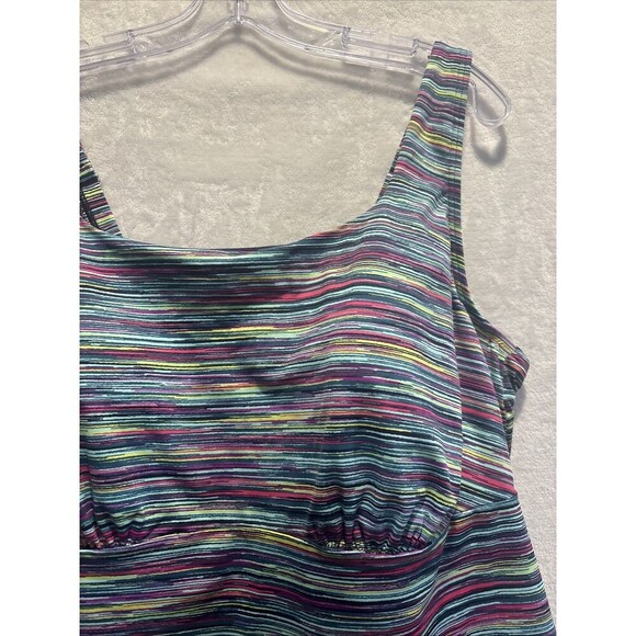 Lands End Tankini Swimsuit Top Women's Size 20W Square Neck Underwire Stripe NWT - Picture 3 of 16